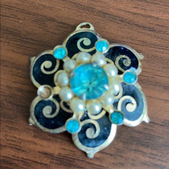 Vintage Aquamarine and Pearl Pendant - Picture 1 of 2